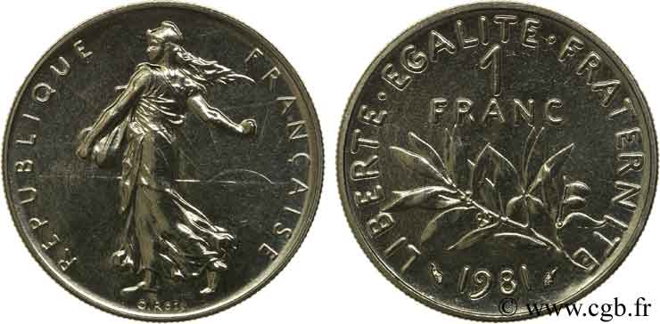 1 franc Semeuse, nickel 1981 Pessac F.226/26 MS65 