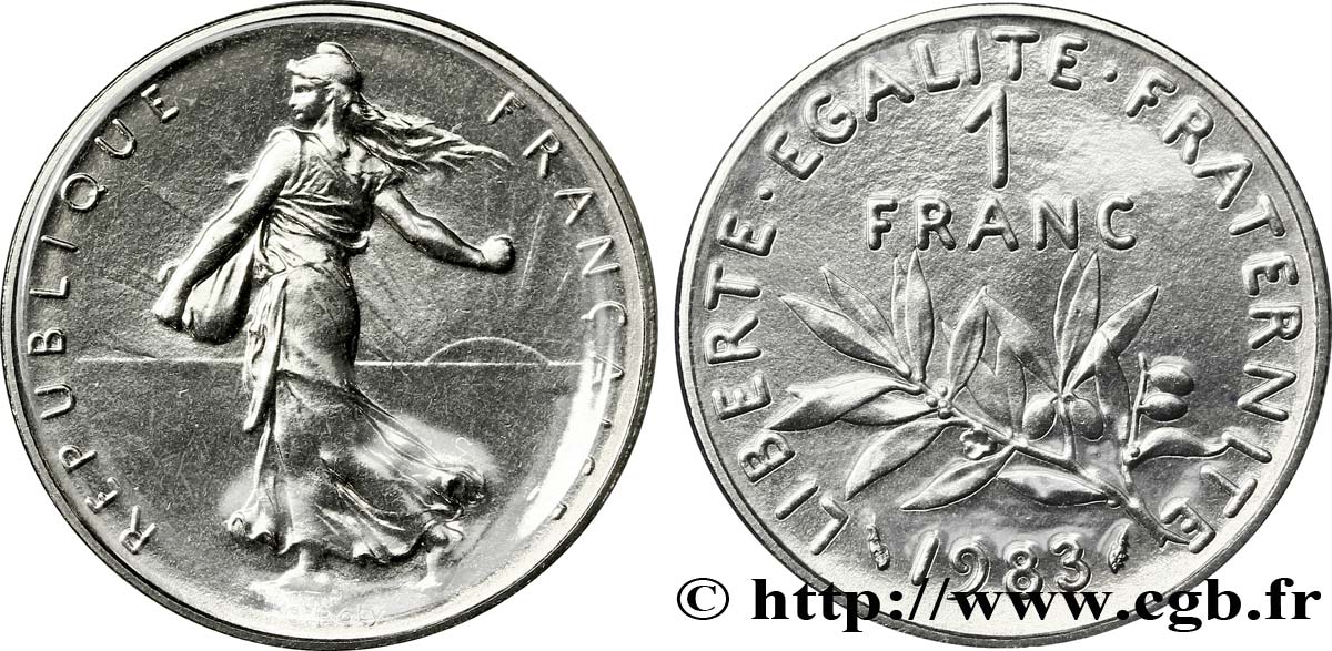 1 franc Semeuse, nickel 1983 Pessac F.226/28 MS70 