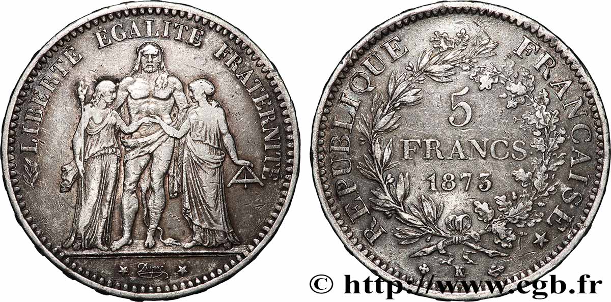 5 francs Hercule 1873 Bordeaux F.334/11 SS 