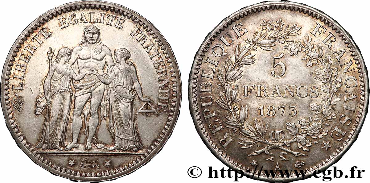 5 francs Hercule 1873 Paris F.334/9 AU 