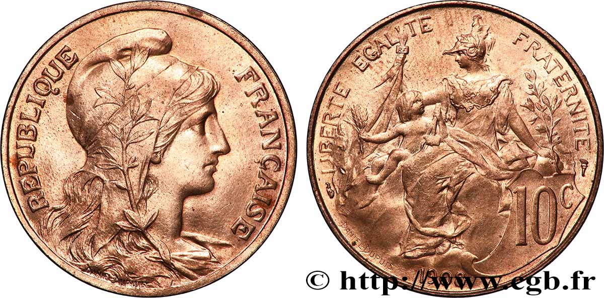 10 centimes Daniel-Dupuis 1908  F.136/17 MS64 