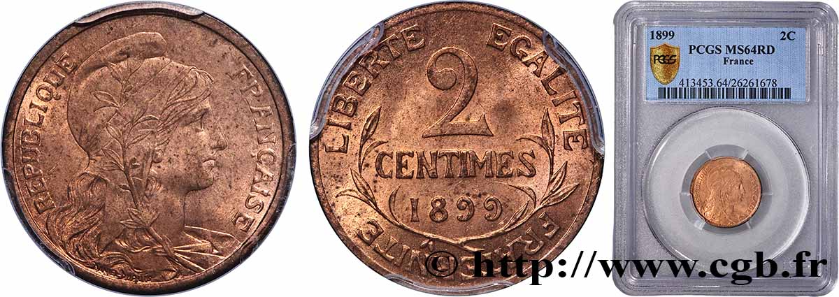 2 centimes Daniel-Dupuis 1899 Paris F.110/3 MS64 PCGS