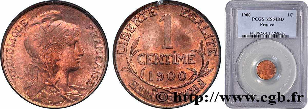 1 centime Daniel-Dupuis 1900 Paris F.105/4 MS64 PCGS