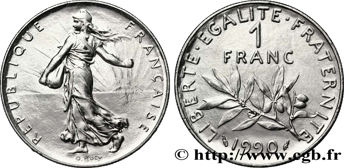 1 franc Semeuse, nickel 1990 Pessac F.226/35 MS63 