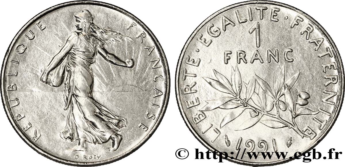 1 franc Semeuse, nickel 1991 Pessac F.226/36 EBC58 