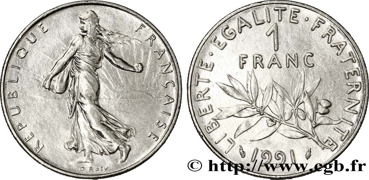 1 franc Semeuse, nickel 1991 Pessac F.226/36 EBC55 