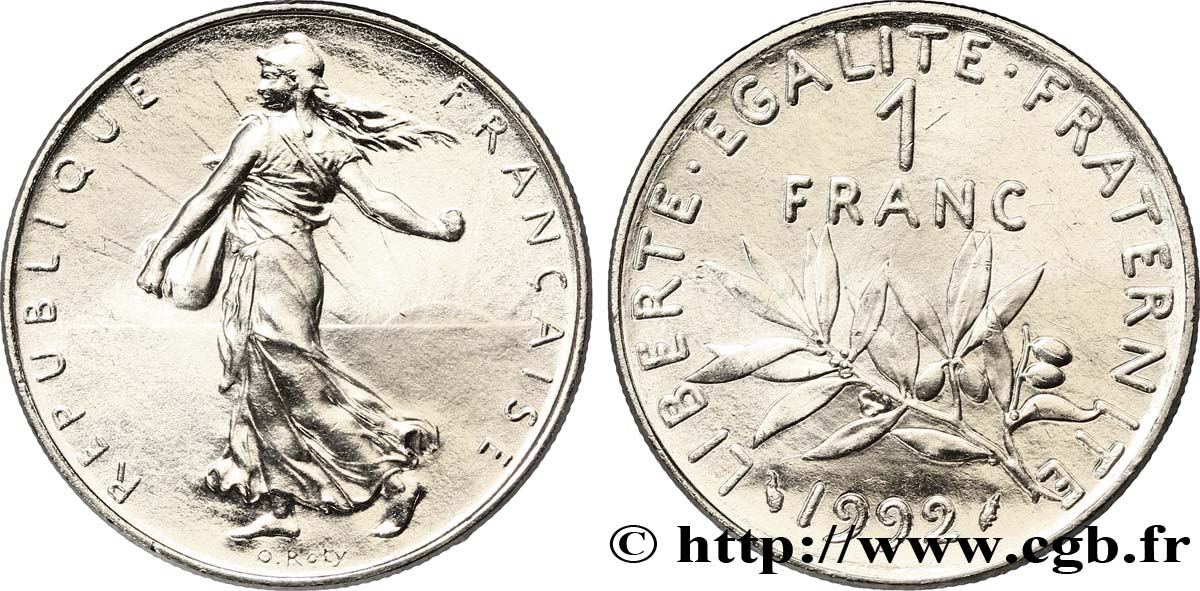 1 franc Semeuse, nickel 1992 Pessac F.226/38 EBC62 