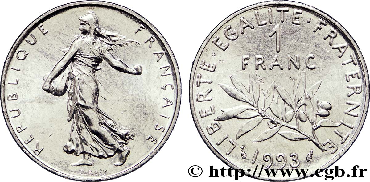 1 franc Semeuse, nickel 1993 Pessac F.226/40 SUP62 