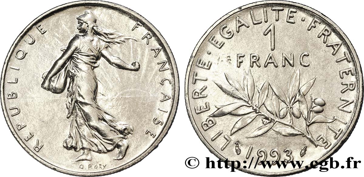1 franc Semeuse, nickel 1993 Pessac F.226/40 EBC60 