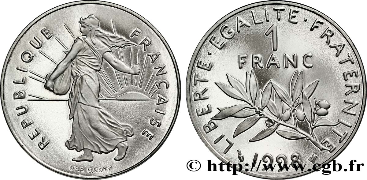 1 franc Semeuse, nickel, BE (Belle Épreuve) 1998 Pessac F.226/46 var. FDC67 