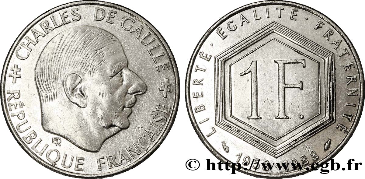 1 Franc De Gaulle 1988 F2272 Fmd120054 Modern Coins