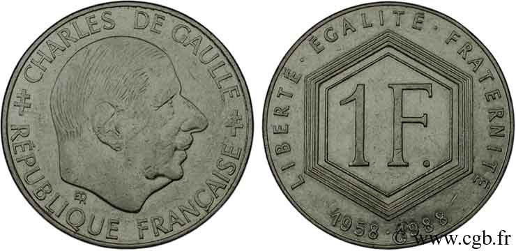 1 franc De Gaulle, sans différents 1988  F.227/3 BB45 