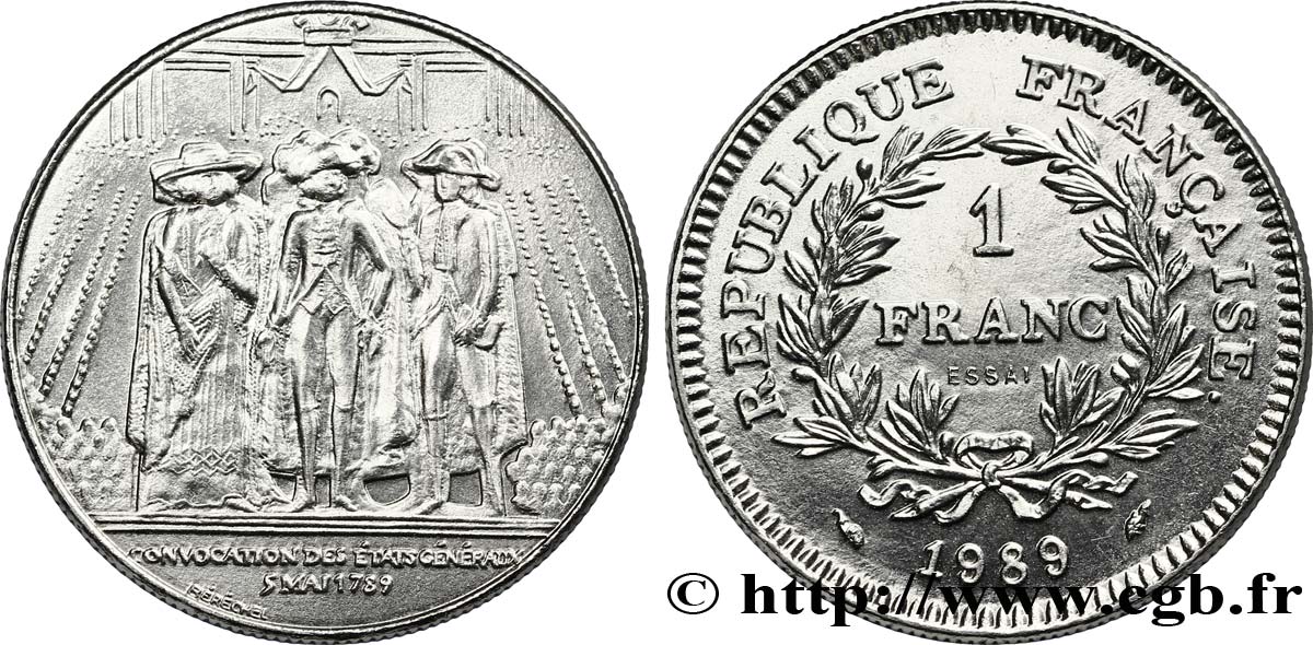 Essai de 1 franc États Généraux 1989 Pessac F.228/1 FDC65 