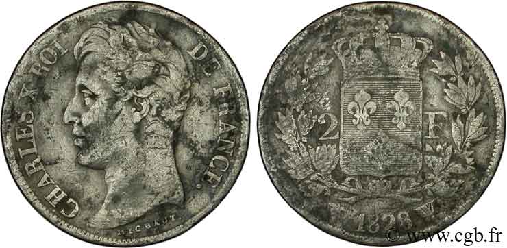 2 francs Charles X 1828 Lille F.258/48 TB25 