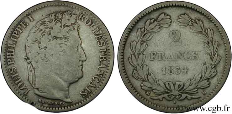 2 francs Louis-Philippe 1834 Rouen F.260/30 RC10 