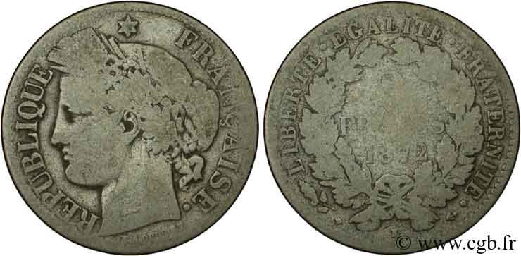 2 francs Cérès, avec légende 1872 Bordeaux F.265/9 B8 