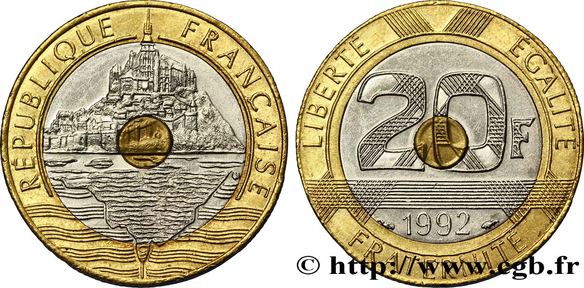 20 francs Mont Saint-Michel 1992 Pessac F.403/3 EBC58 