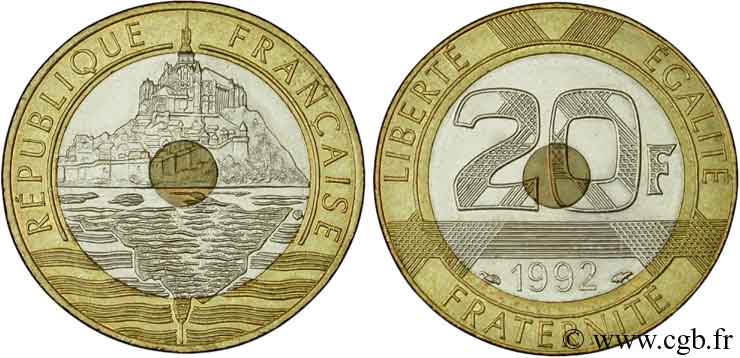 20 francs Mont Saint-Michel 1992 Pessac F.403/3 VZ60 