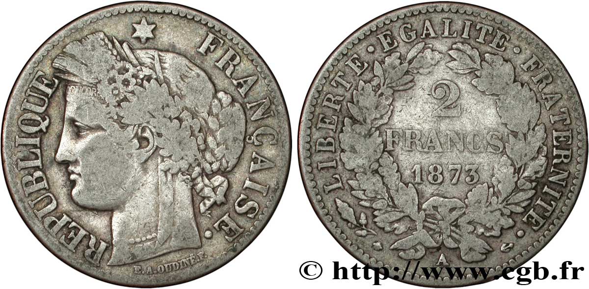 2 francs Cérès, avec légende 1873 Paris F.265/10 B12 