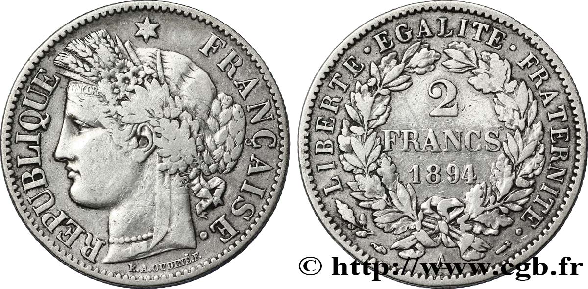 2 francs Cérès, avec légende 1894 Paris F.265/16 BC30 