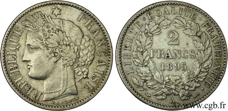 2 francs Cérès, avec légende 1895 Paris F.265/17 SS48 