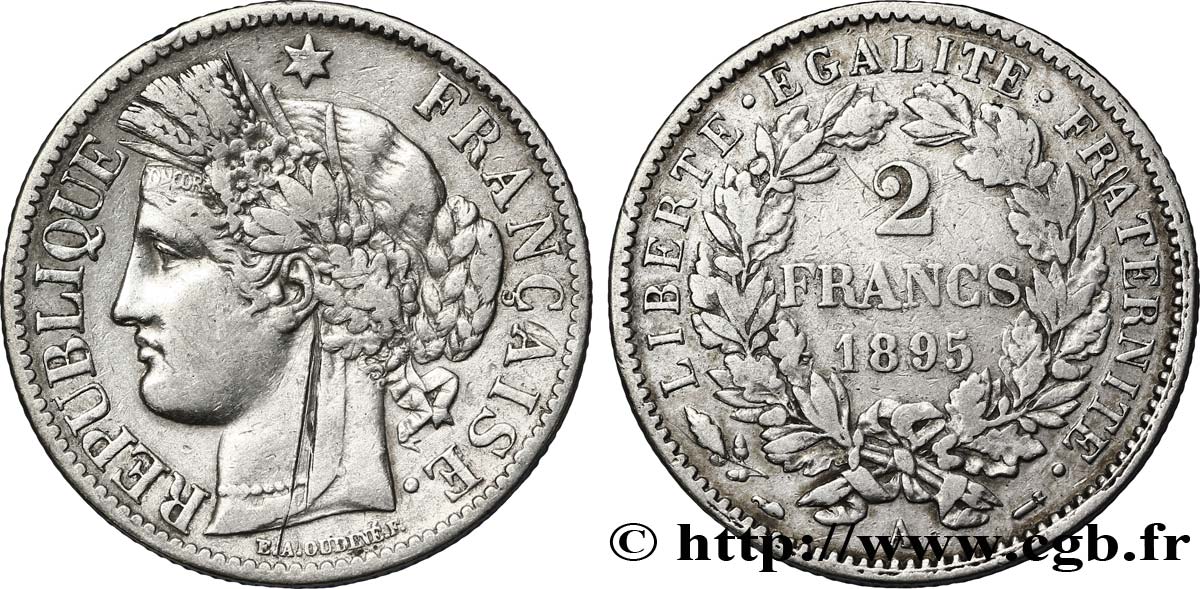 2 francs Cérès, avec légende 1895 Paris F.265/17 S30 