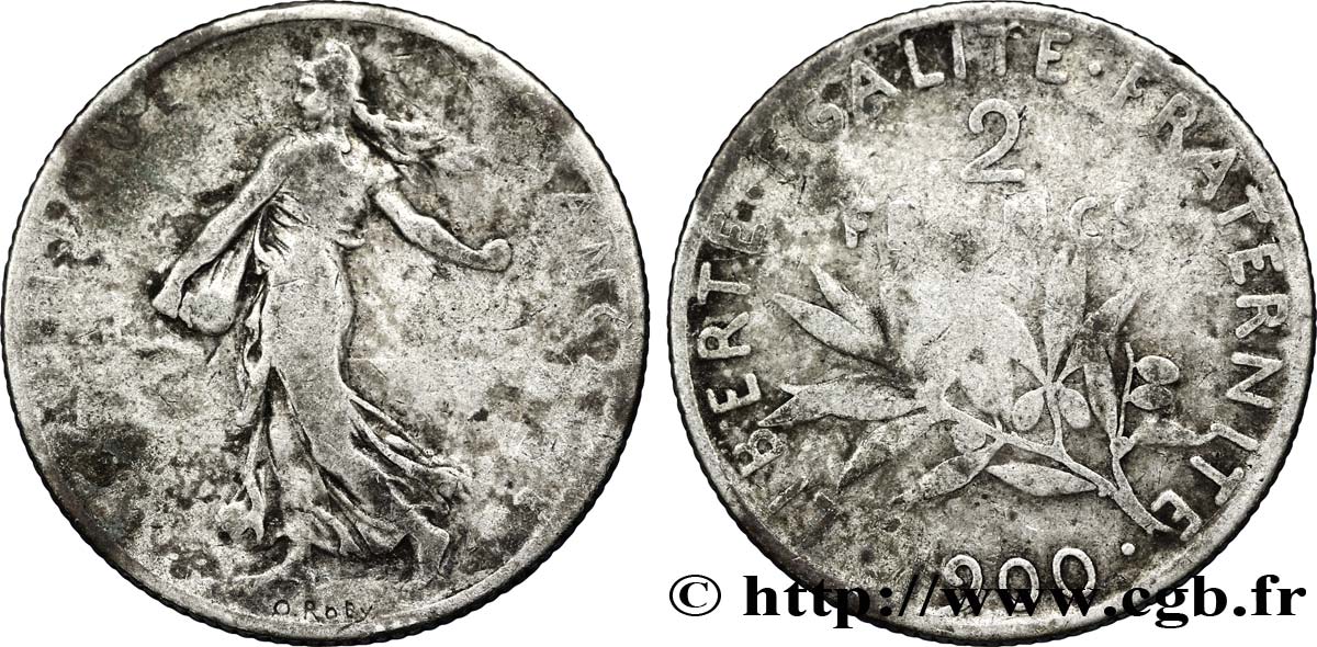 2 francs Semeuse 1900  F.266/4 VG8 