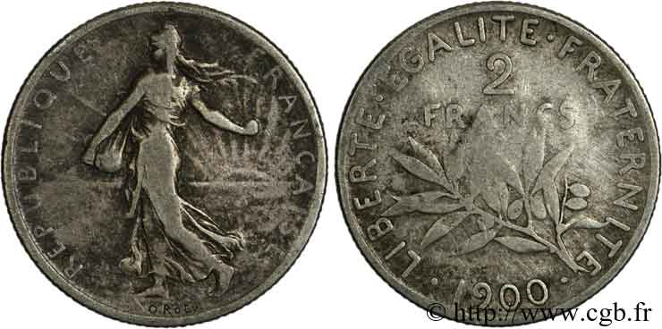 2 francs Semeuse 1900  F.266/4 B6 