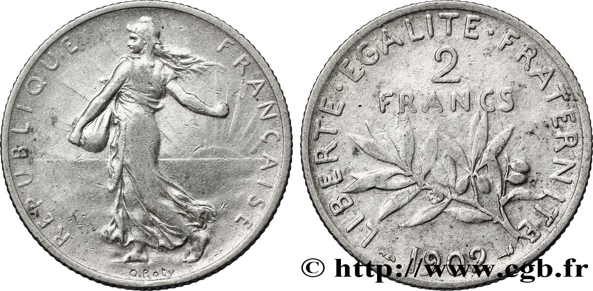 2 francs Semeuse 1902  F.266/7 MB30 
