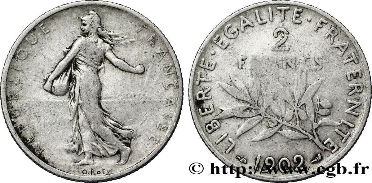 2 francs Semeuse 1902  F.266/7 F12 