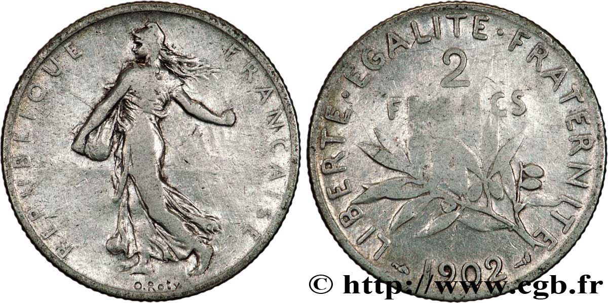 2 francs Semeuse 1902  F.266/7 B8 