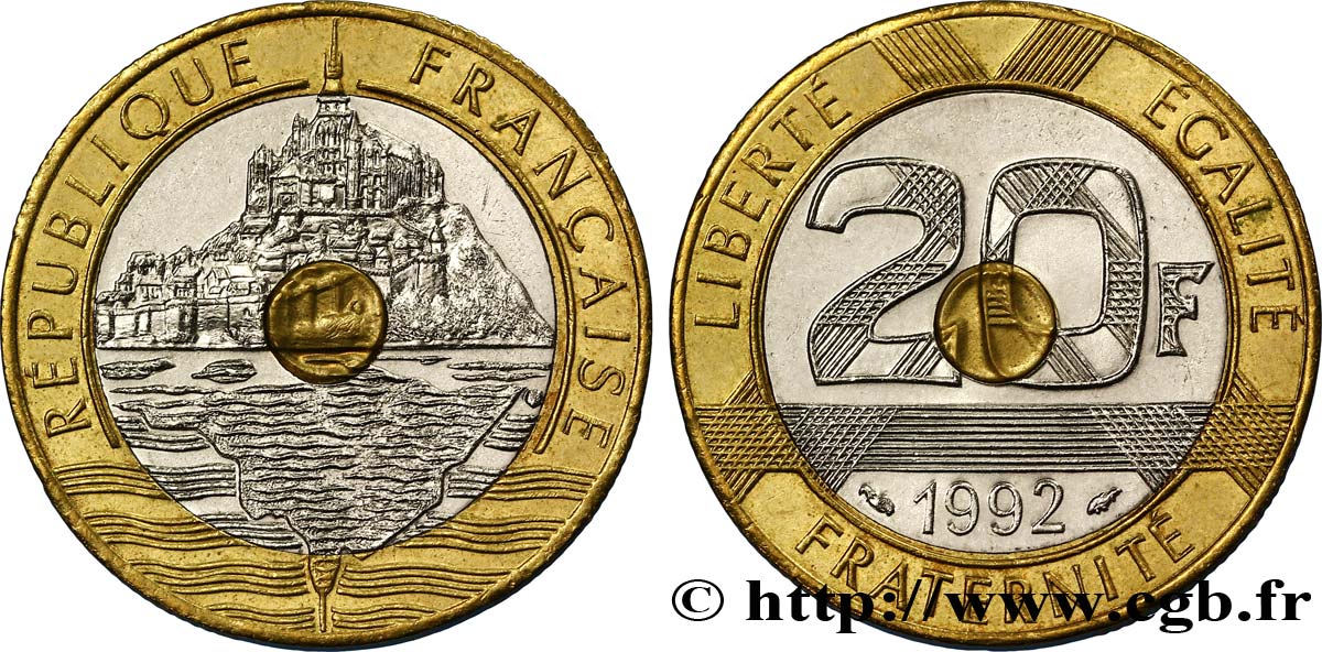20 francs Mont Saint-Michel 1992 Pessac F.403/4 MS60 