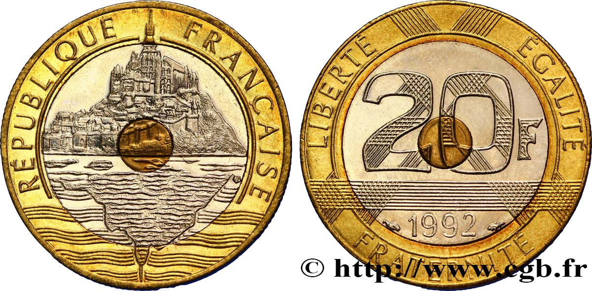 20 francs Mont Saint-Michel 1992 Pessac F.403/5 SUP58 