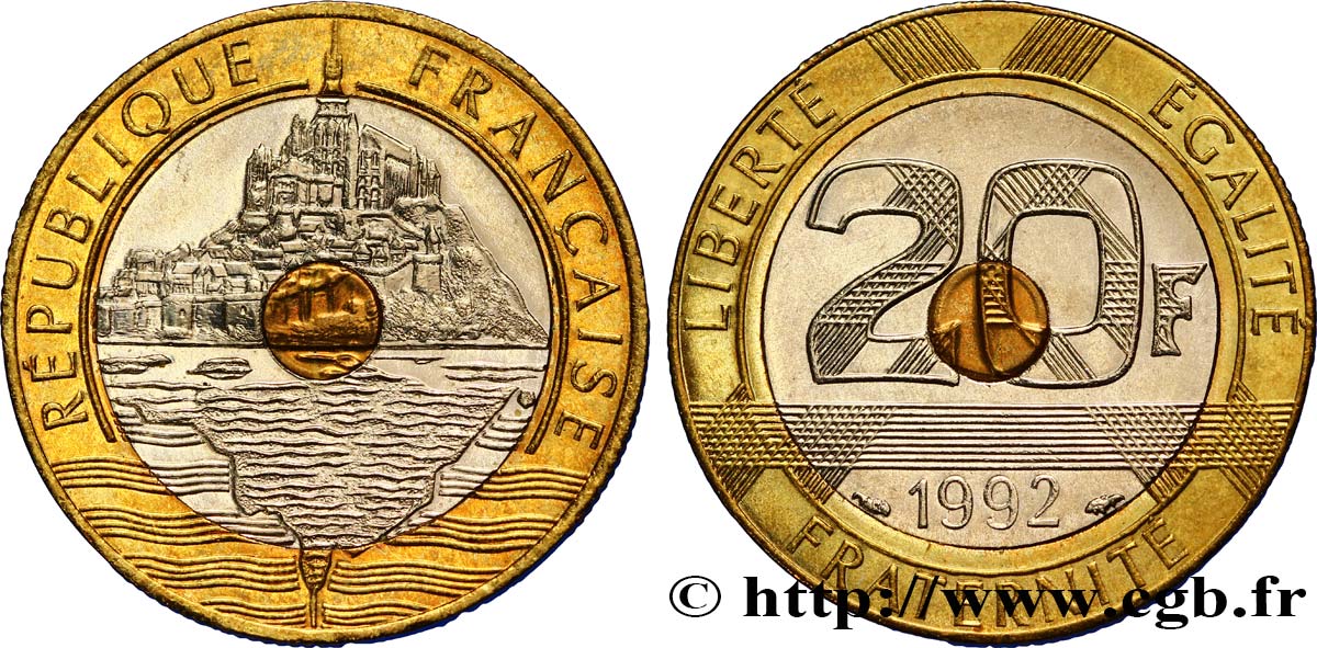 20 francs Mont Saint-Michel 1992 Pessac F.403/5 MS60 