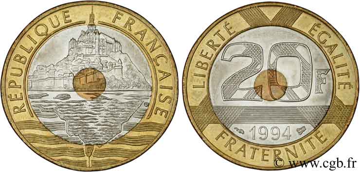 20 francs Mont Saint-Michel 1994 Pessac F.403/10 MS65 