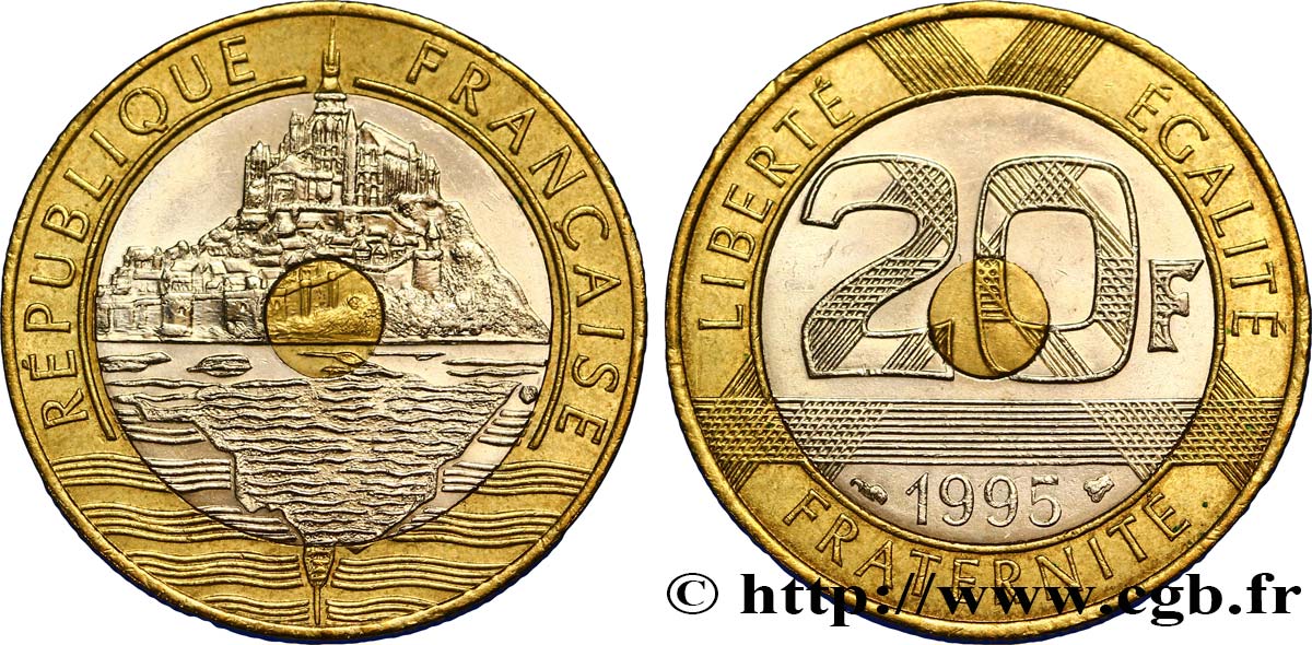 20 francs Mont Saint-Michel 1995 Pessac F.403/11 AU58 
