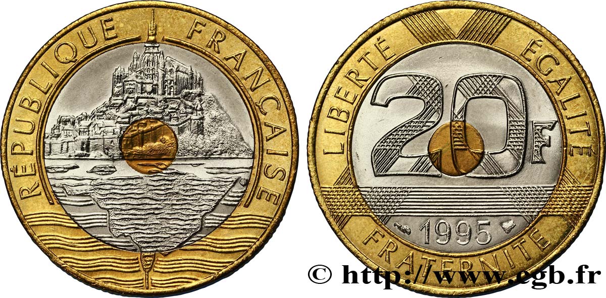 20 francs Mont Saint-Michel 1995 Pessac F.403/11 MS63 