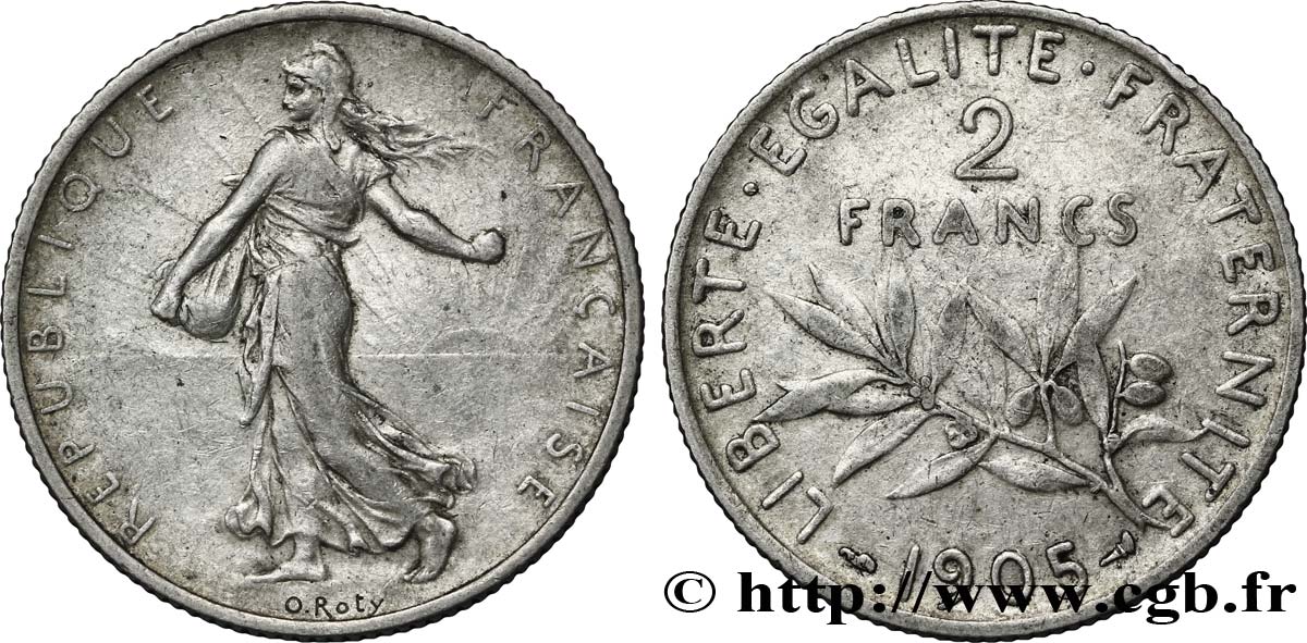 2 francs Semeuse 1905  F.266/9 SS40 