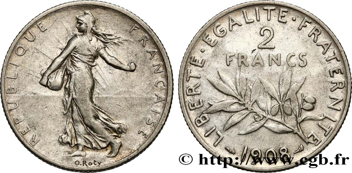 2 francs Semeuse 1908  F.266/10 XF40 