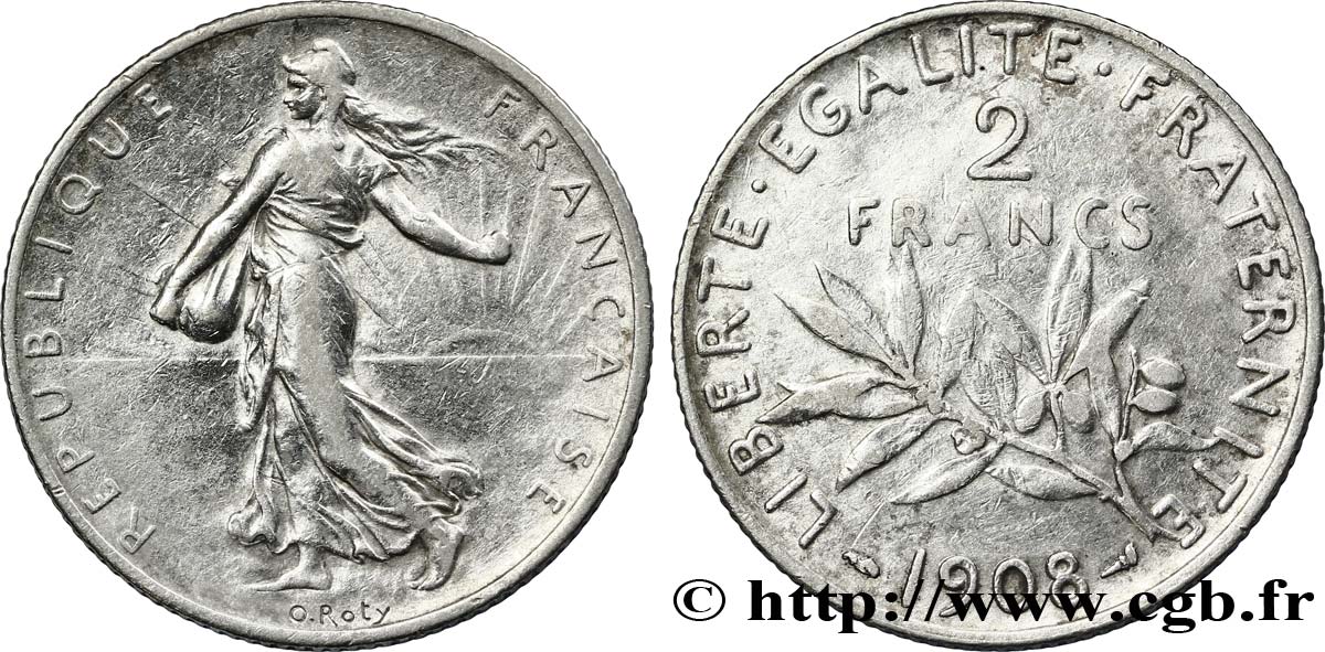 2 francs Semeuse 1908  F.266/10 TB30 