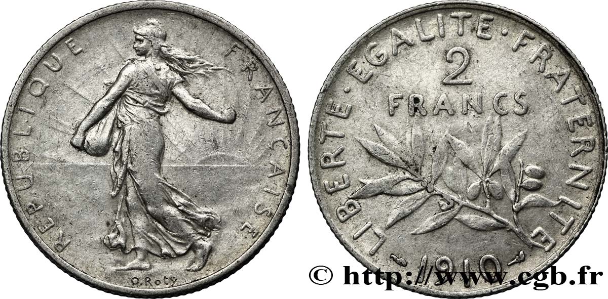 2 francs Semeuse 1910  F.266/12 SS45 