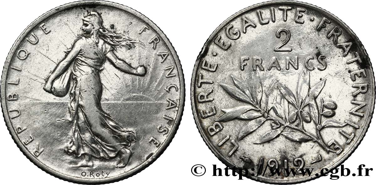 2 francs Semeuse 1912  F.266/13 MB30 