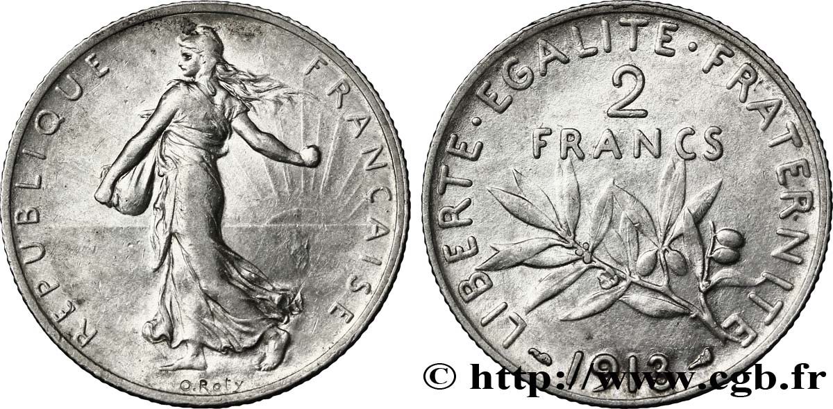 2 francs Semeuse 1913  F.266/14 SS50 