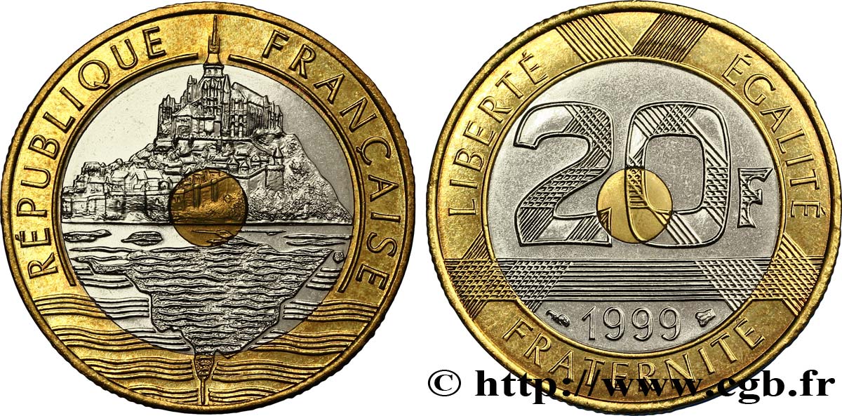 20 francs Mont Saint-Michel 1999 Pessac F.403/15 MS63 