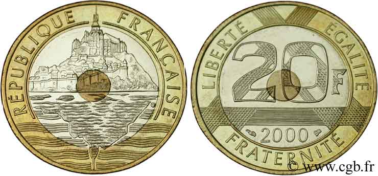 20 francs Mont Saint-Michel 2000 Pessac F.403/16 MS63 