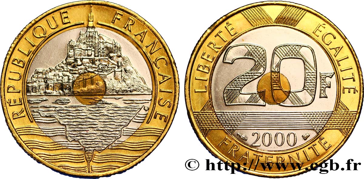 20 francs Mont Saint-Michel 2000 Pessac F.403/16 MS65 