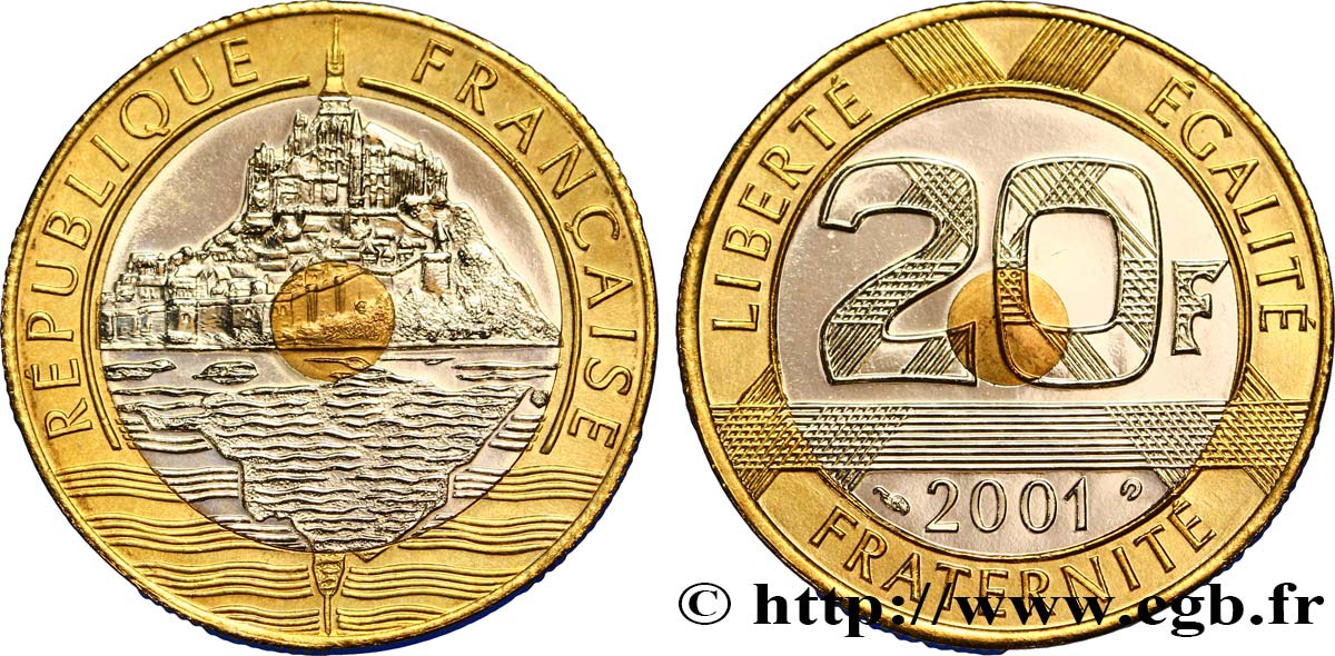 20 francs Mont Saint-Michel 2001 Pessac F.403/17 MS63 