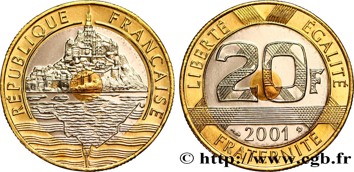 20 francs Mont Saint-Michel 2001 Pessac F.403/17 MS65 