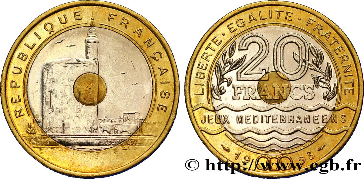 20 francs Jeux Méditerranéens 1993 Pessac F.404/2 SUP58 