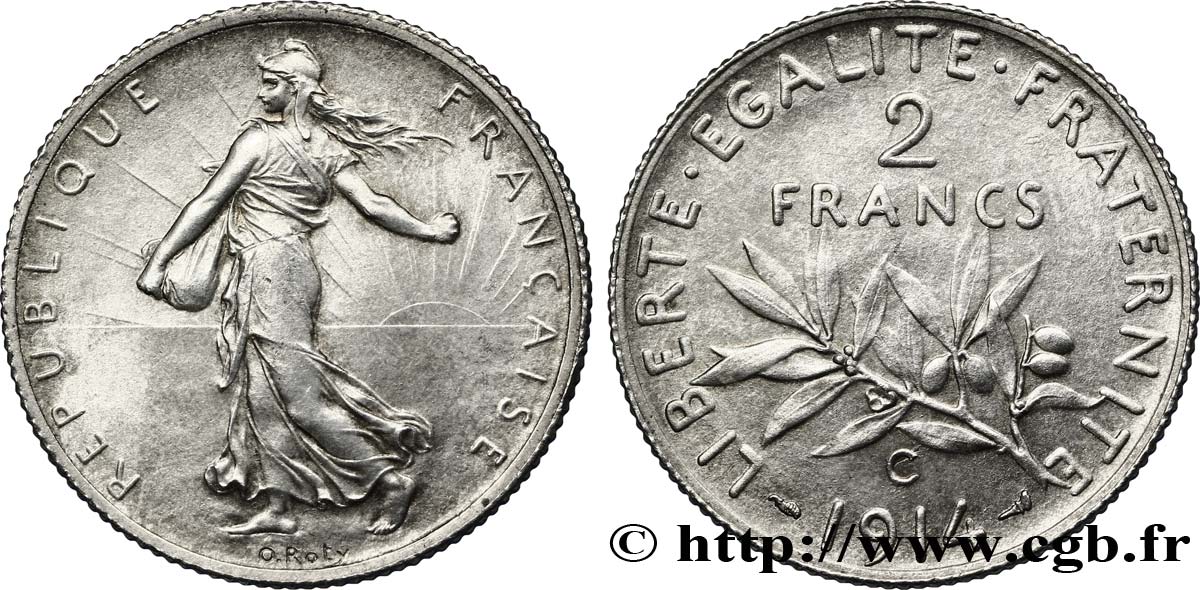 2 francs Semeuse 1914 Castelsarrasin F.266/16 SUP60 